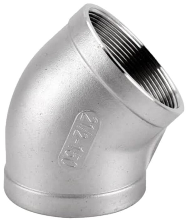 044 CODO DE ACERO INOXIDABLE ROSCADO NPT 304 Y 316 X 45° 150LBS Y 3000LBS