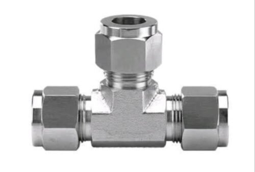 CONECTOR TEE DE INOXIDABLE PARA TUBING CON TERMINALES OD Y NPT