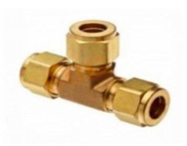 066 CONECTOR TEE DE BRONCE PARA TUBING CON TERMINALES OD Y NPT
