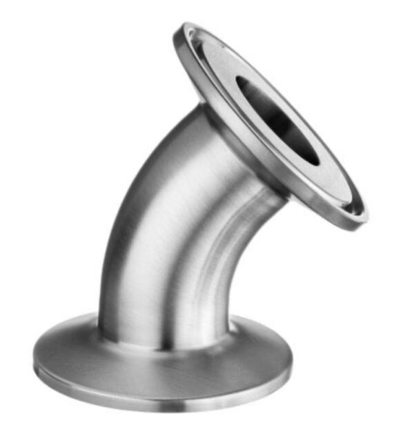 074 CODO DE INOXIDABLE SANITARIO X 45° CLAMP Y SOLDABLE
